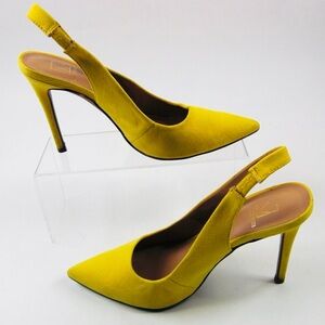 Material Girl Suede Mustard Yellow Heels